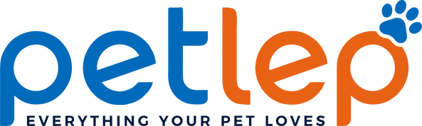 Petlep logo with the wordmark in blue and orange and the slogan 'EVERYTHING YOUR PET LOVES' below on a white background.